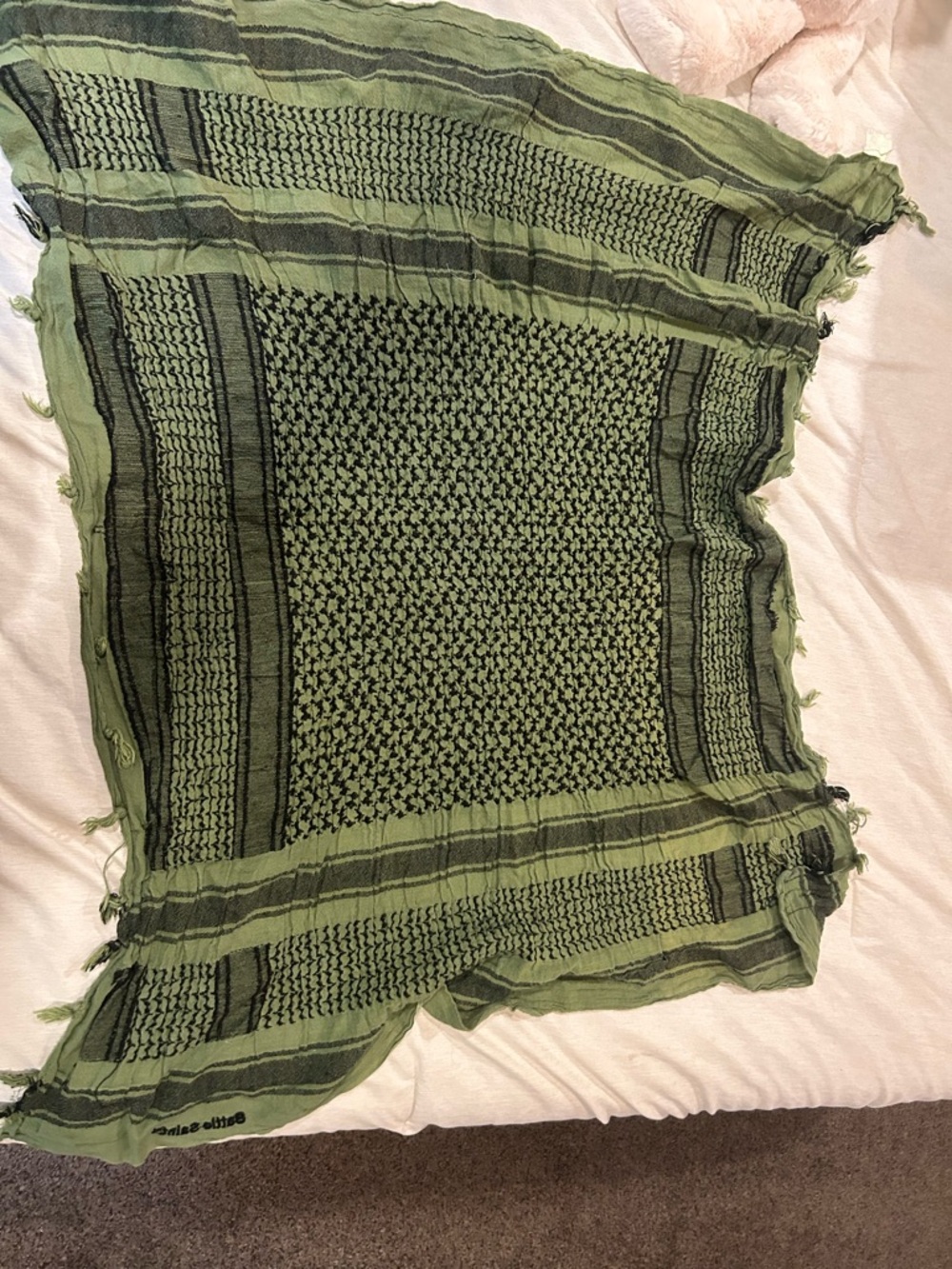Olive Green Keffiyeh Scarf - Men Accessories Scarves